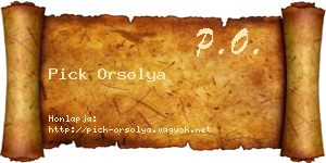 Pick Orsolya névjegykártya